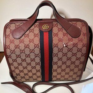 GUCCI Ophidia GG Men Mini Duffle / Monogram Textured Calfskin Mini Ophidia / red